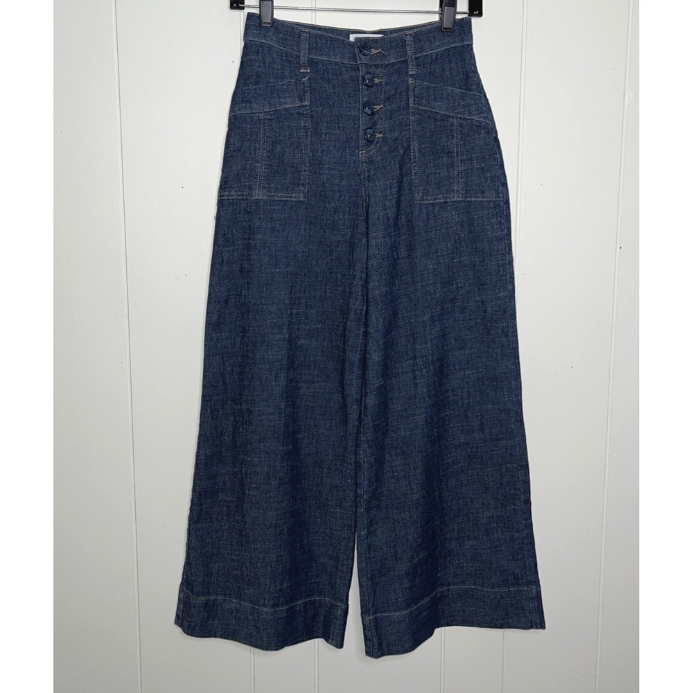 EVEREVE Joelle Wide Leg Hemp Cotton Stretch Pants SIZE 25 Stargazer - Picture 6 of 10